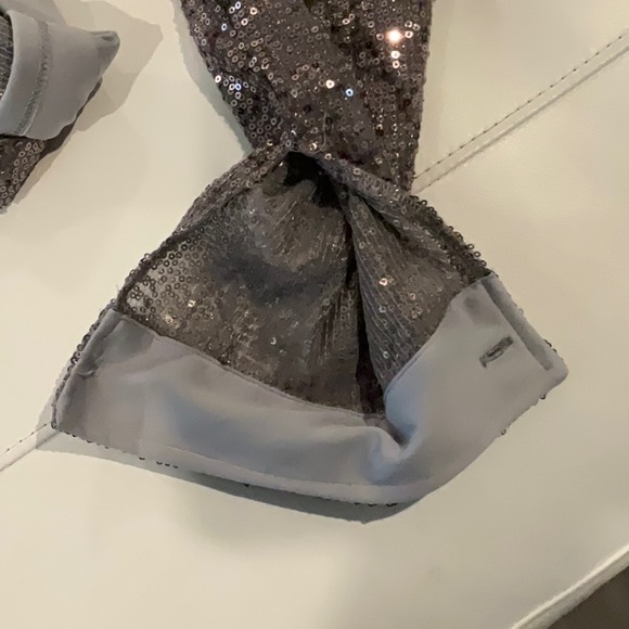 NWT NY Collection Silver Sequins Long Sleeve Shirt - Size Large - Picture 6 of 7